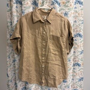 Banana Republic linen short sleeve button down